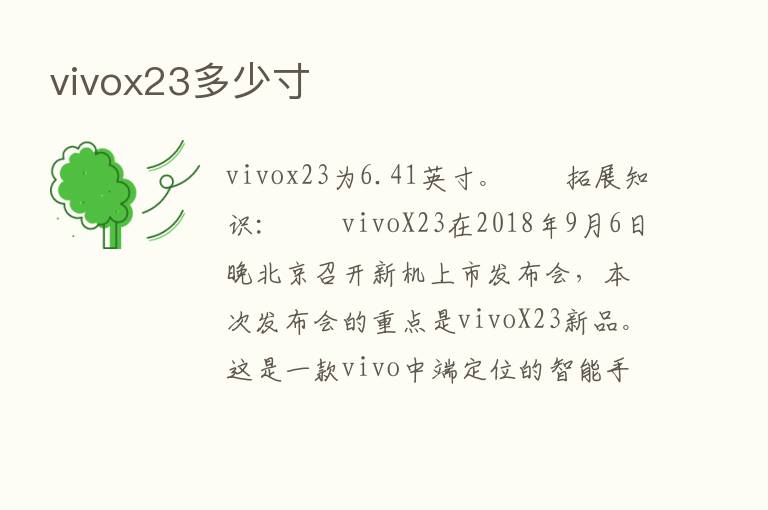 vivox23多少寸