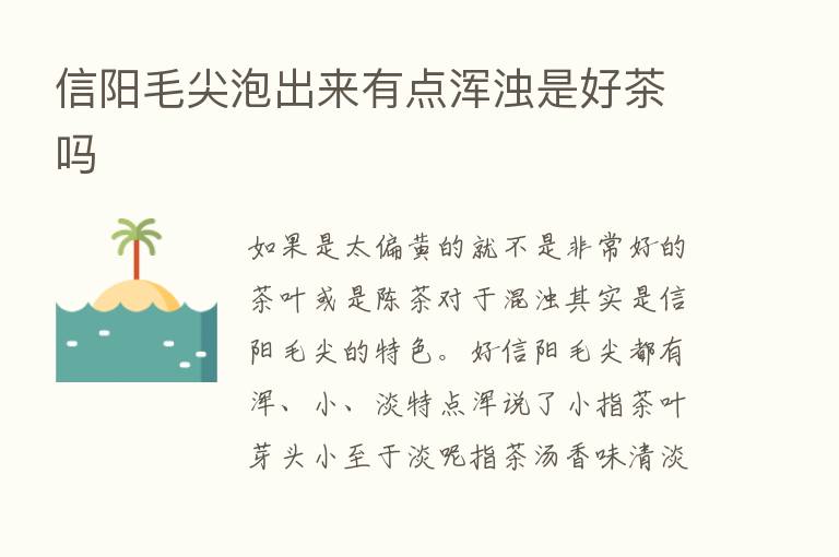 信阳毛尖泡出来有点浑浊是好茶吗