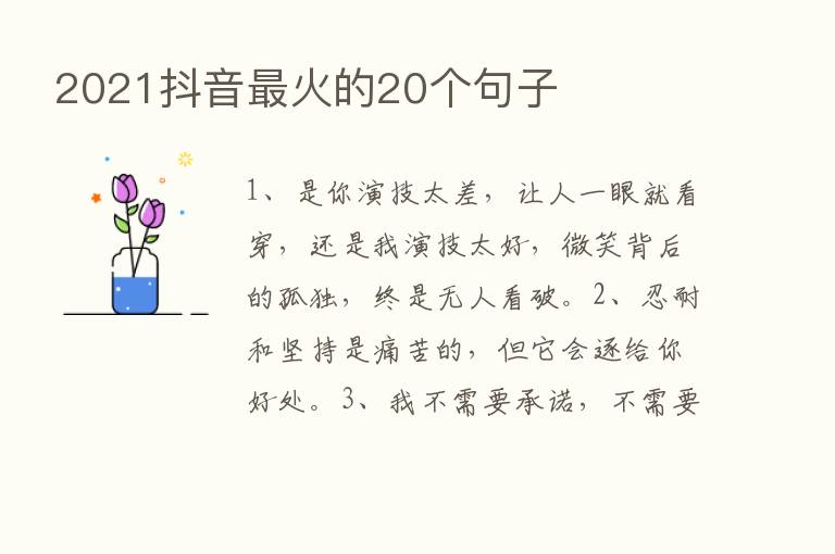 2021抖音   火的20个句子