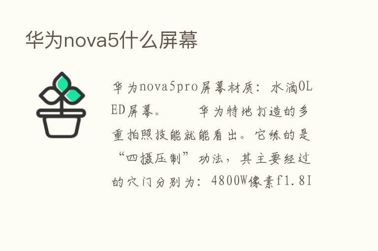 华为nova5什么屏幕