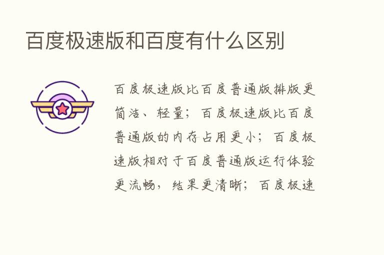 百度极速版和百度有什么区别