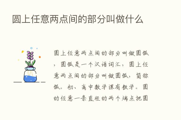 圆上任意两点间的部分叫做什么