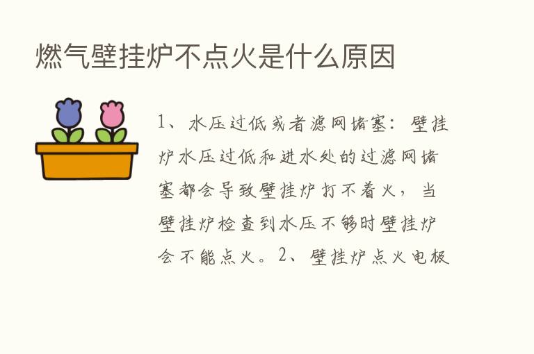 燃气壁挂炉不点火是什么原因