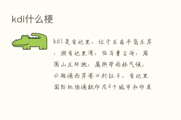 kdi什么梗