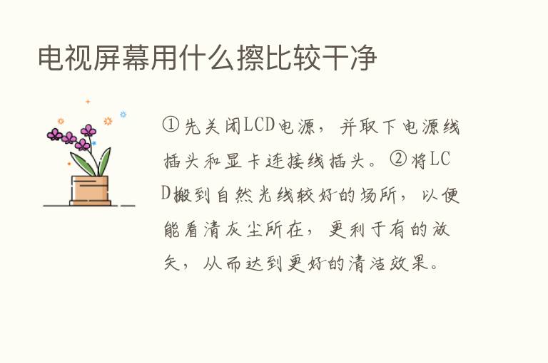 电视屏幕用什么擦比较干净