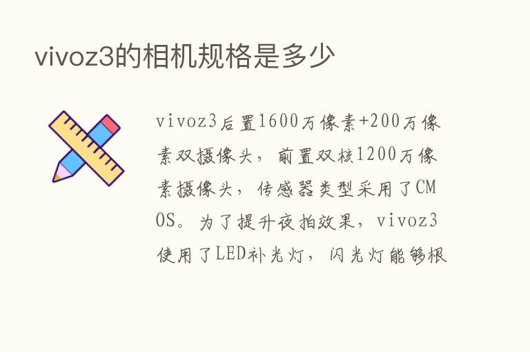 vivoz3的相机规格是多少