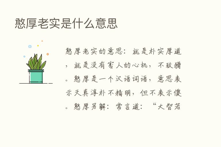 憨厚老实是什么意思