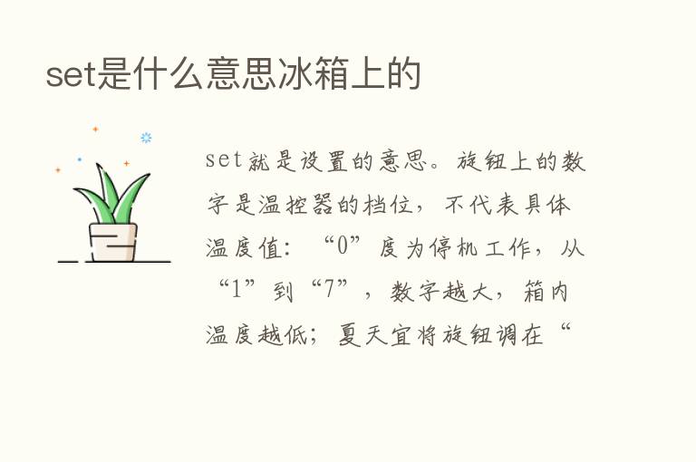 set是什么意思冰箱上的