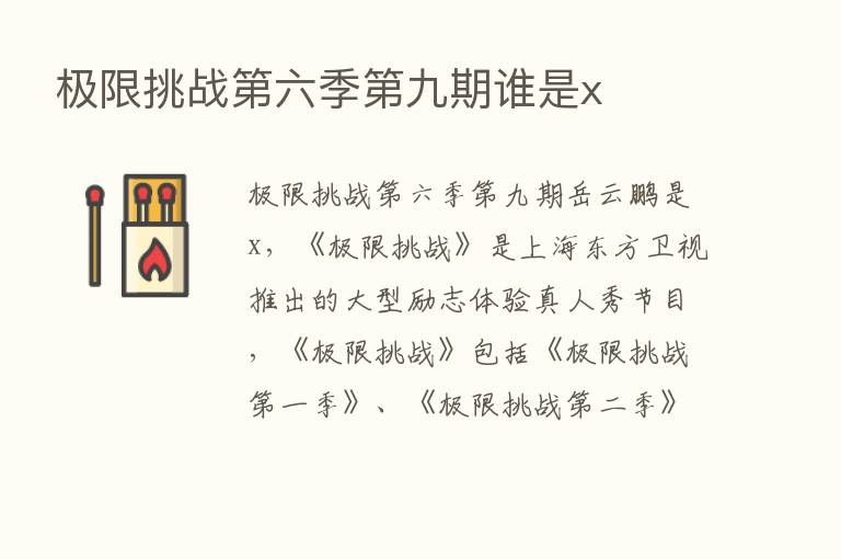 极限挑战   六季   九期谁是x