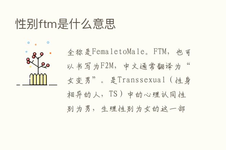 性别ftm是什么意思