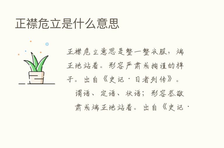 正襟危立是什么意思