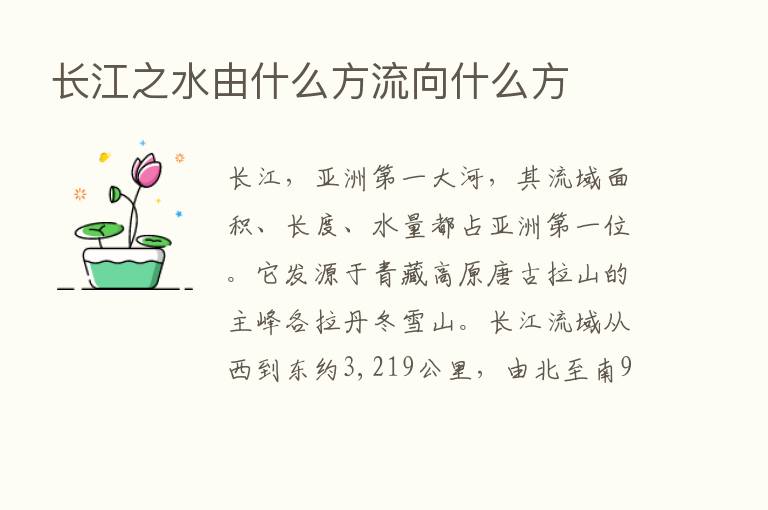 长江之水由什么方流向什么方