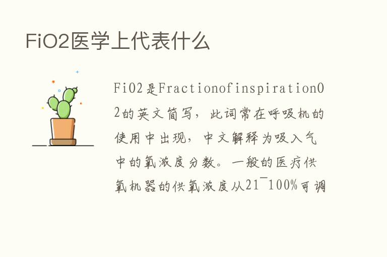 FiO2医学上代表什么