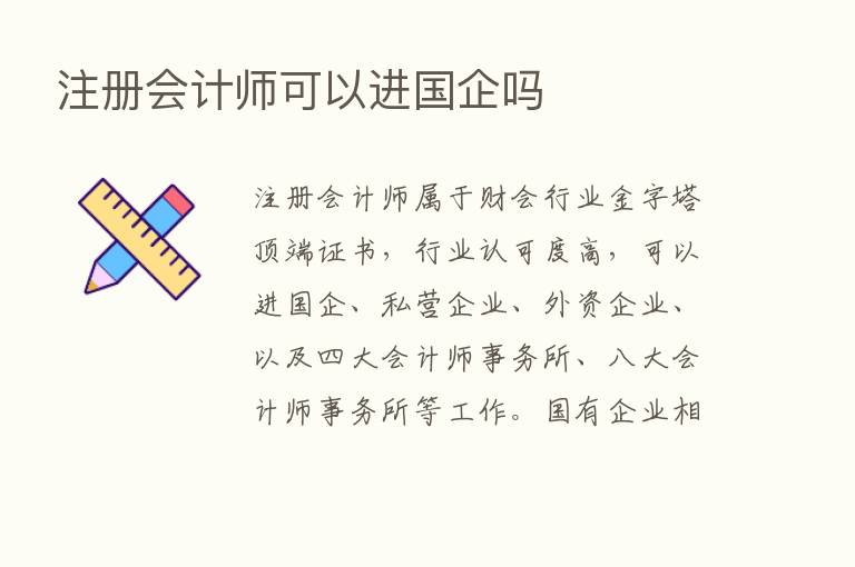 注册会计师可以进国企吗