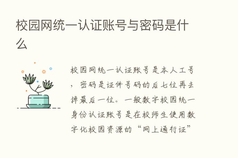 校园网统一认证账号与密码是什么