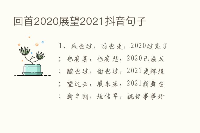 回首2020展望2021抖音句子