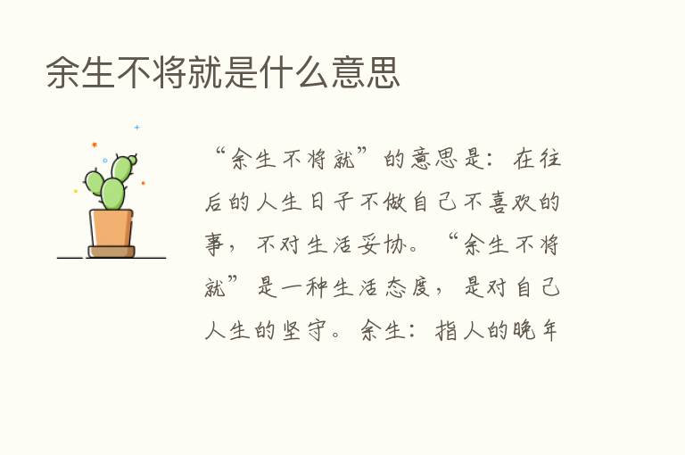 余生不将就是什么意思