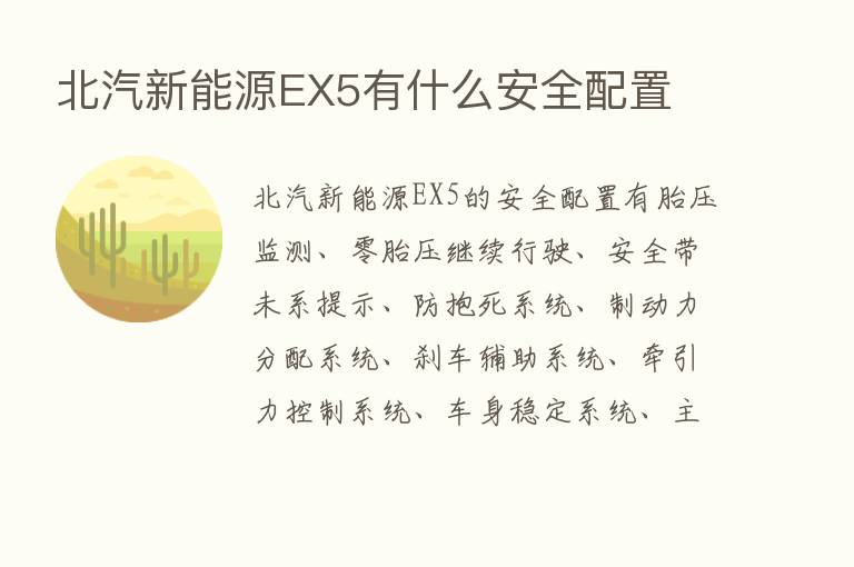 北汽新能源EX5有什么安全配置