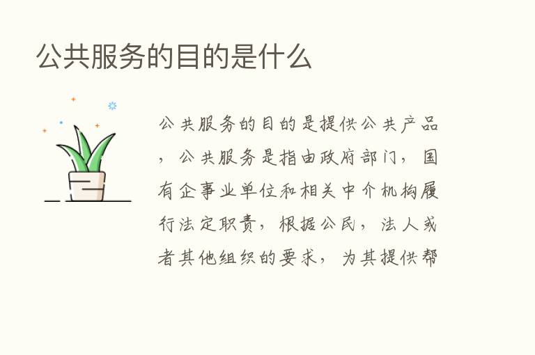 公共服务的目的是什么