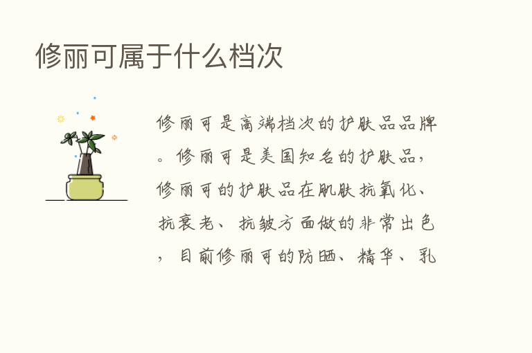 修丽可属于什么档次