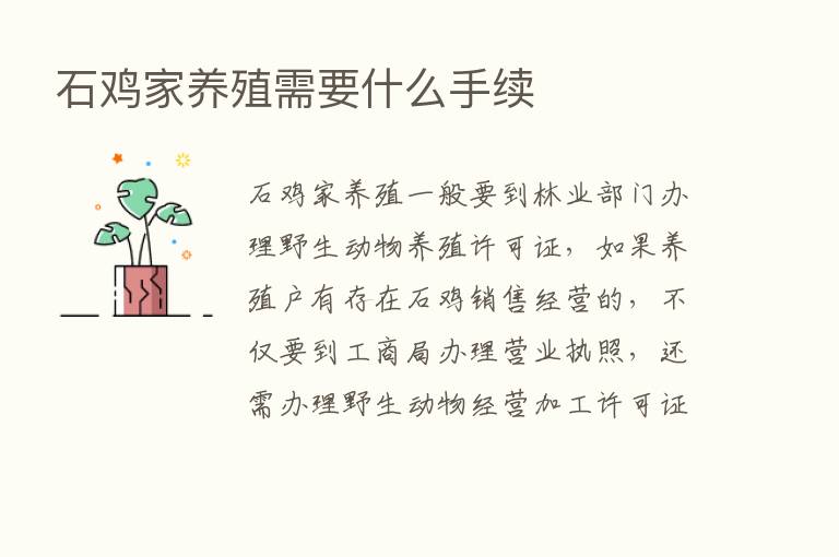 石鸡家养殖需要什么手续