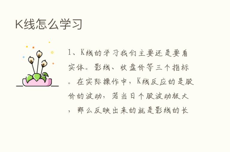 K线怎么学习