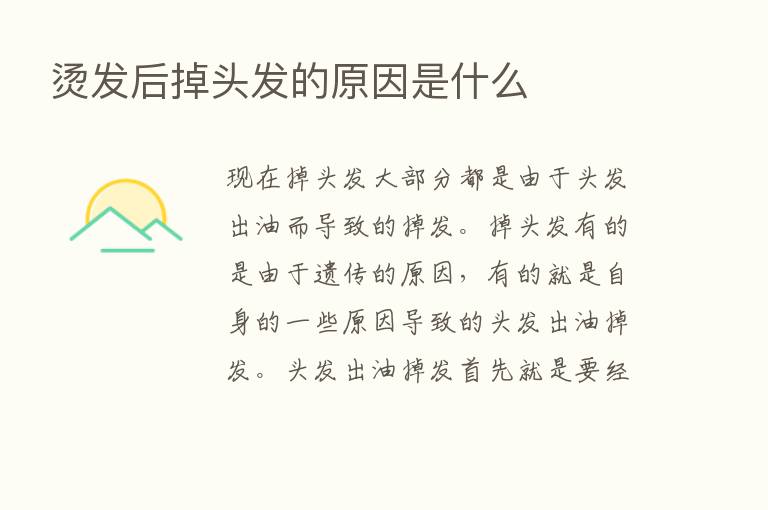 烫发后掉头发的原因是什么