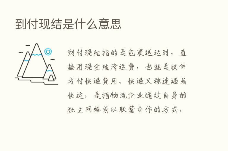 到付现结是什么意思