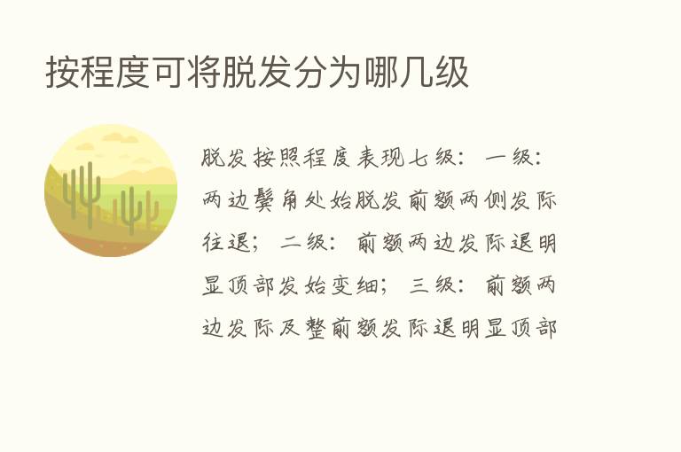 按程度可将脱发分为哪几级