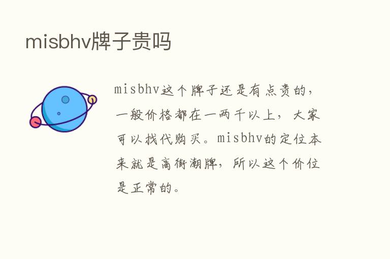 misbhv牌子贵吗