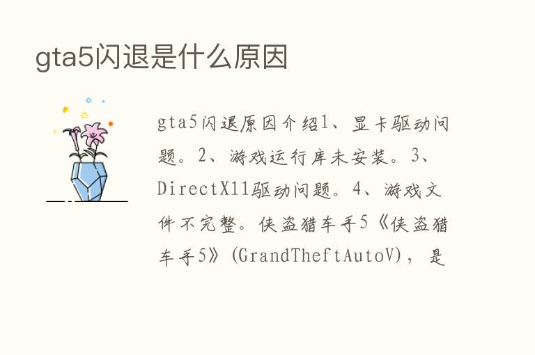 gta5闪退是什么原因