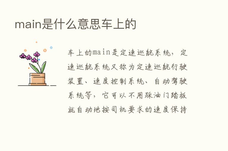 main是什么意思车上的