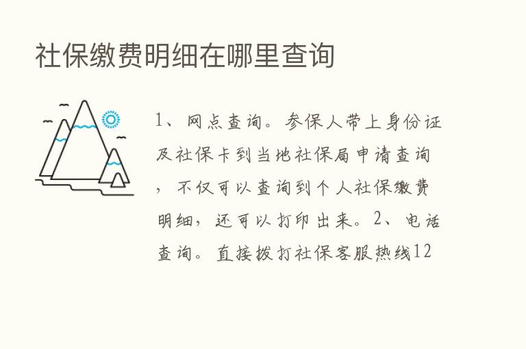 社保缴费明细在哪里查询