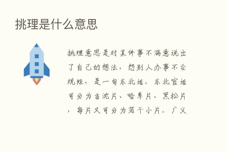 挑理是什么意思