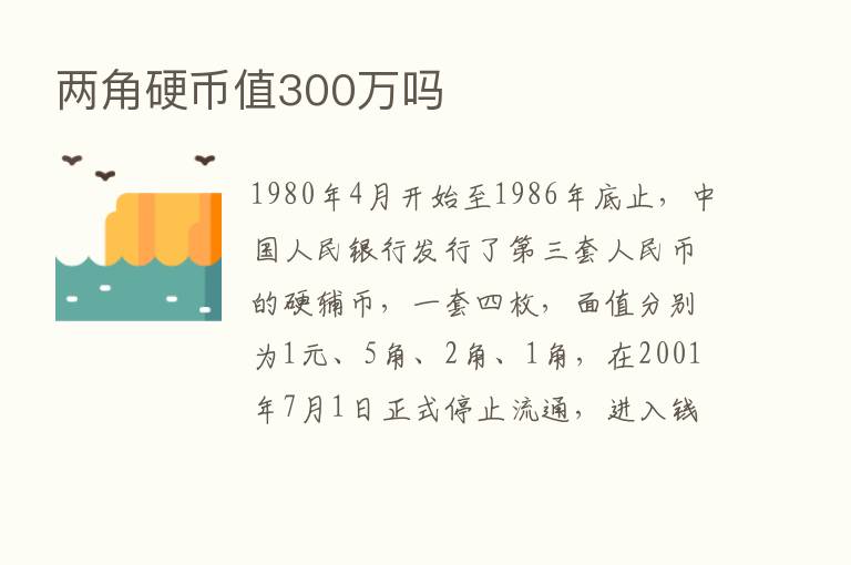 两角硬币值300万吗