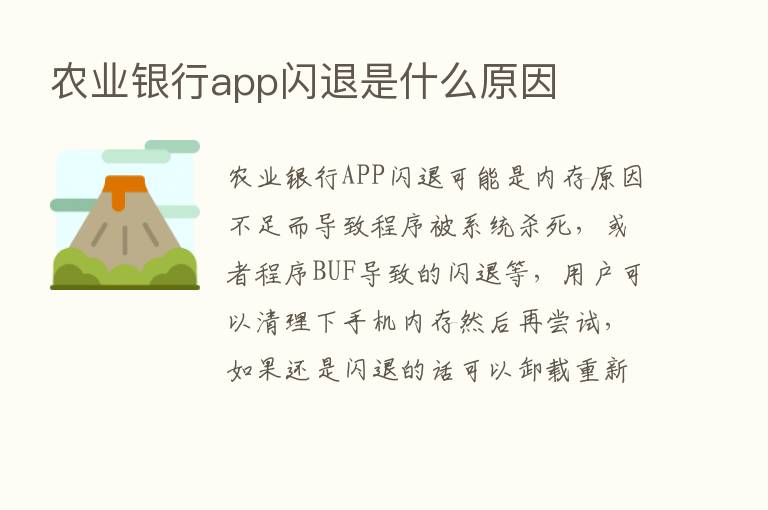 农业银行app闪退是什么原因