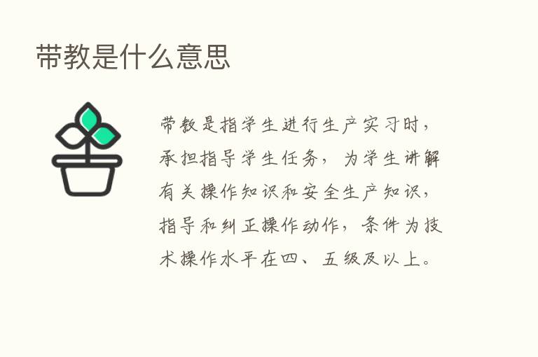 带教是什么意思