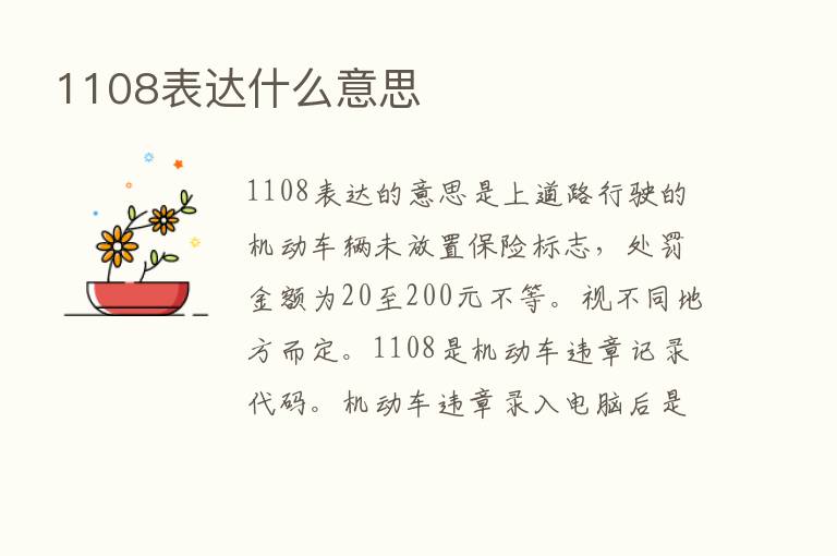 1108表达什么意思