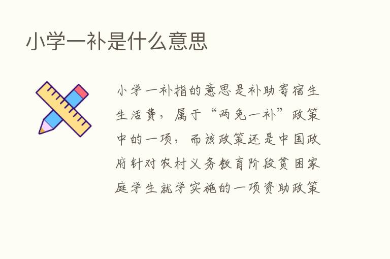 小学一补是什么意思