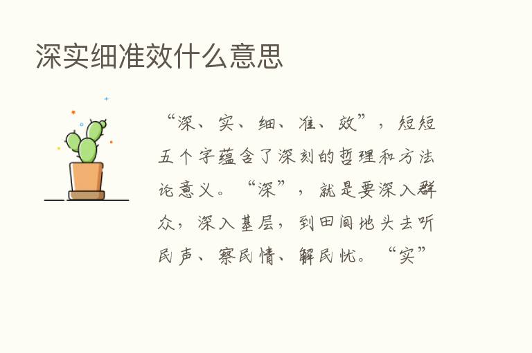 深实细准效什么意思