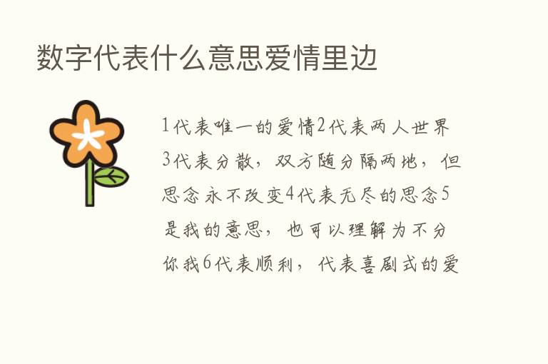 数字代表什么意思爱情里边