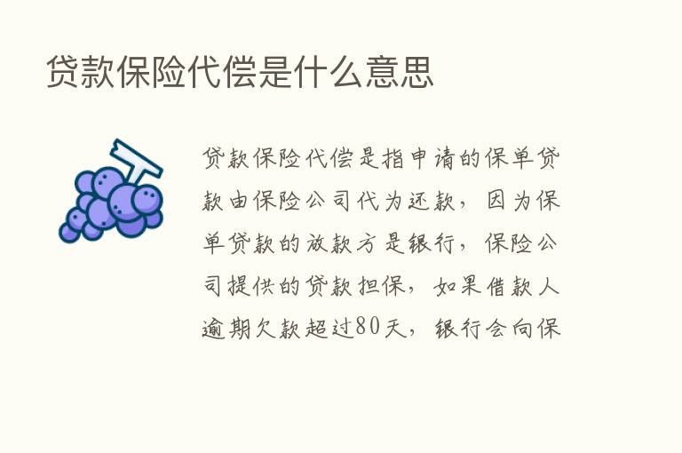 贷款      代偿是什么意思