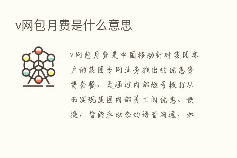 v网包月费是什么意思