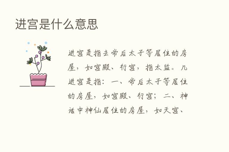 进宫是什么意思