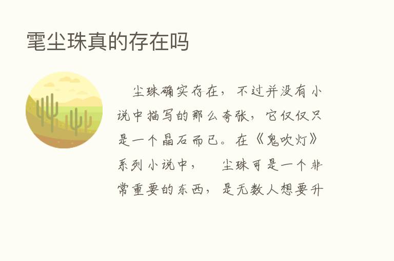 雮尘珠真的存在吗