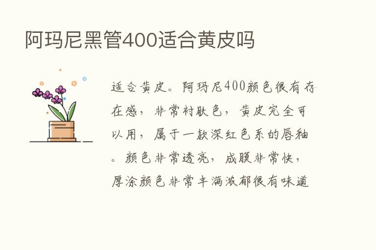 阿玛尼黑管400适合黄皮吗