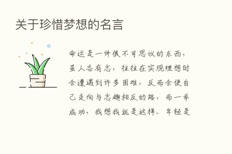 关于珍惜梦想的名言