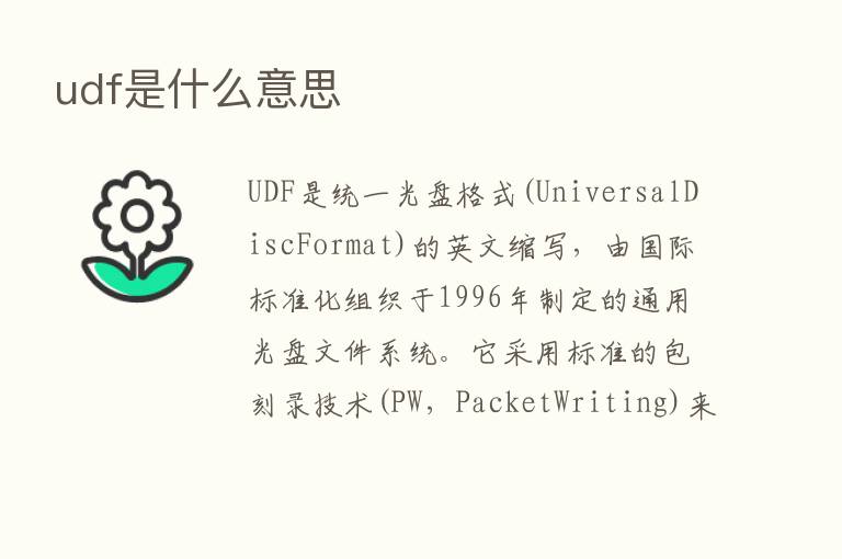 udf是什么意思