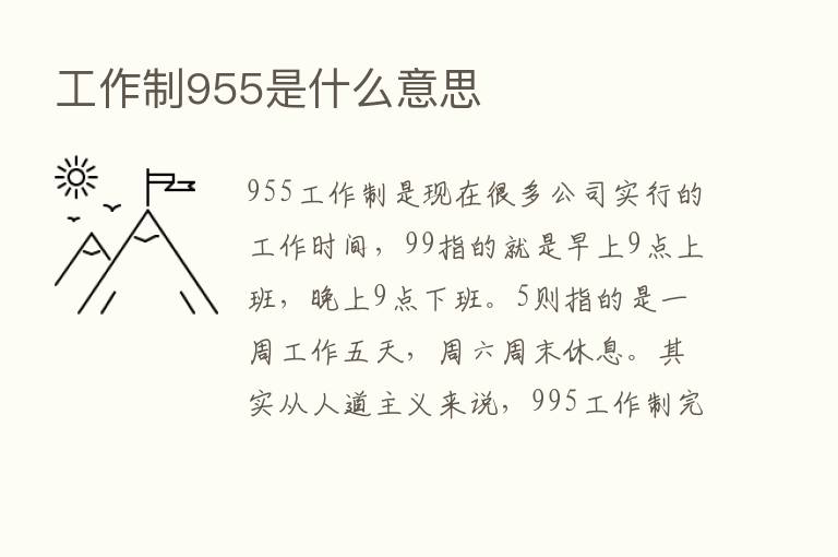 工作制955是什么意思