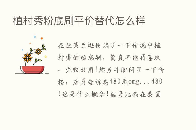 植村秀粉底刷平价替代怎么样